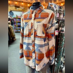 NEW Desert Southwest Brushed Shacket Top